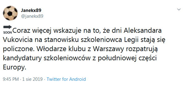 RZĄDY VUKOVICIA W LEGII DOBIEGAJĄ KOŃCA!